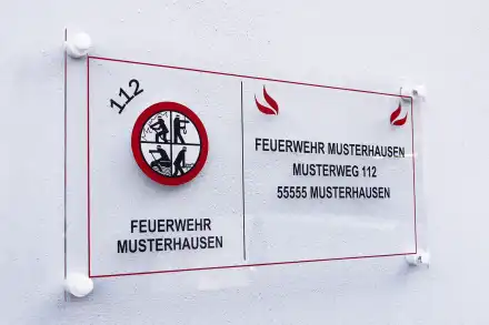 Plexiglasschild Feuerwehr 