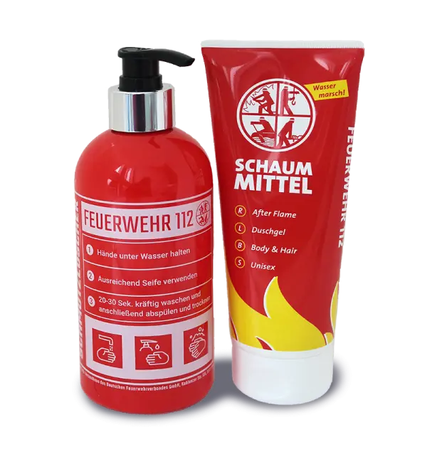 Geschenkset - Seifenspender und Duschgel Feuerwehr