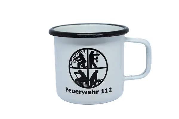 Emaille Becher Signet Feuerwehr